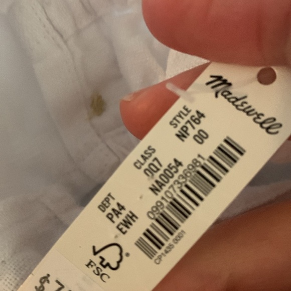 NWT Madewell Size 00 Square Neck Mini Dress 100% White Linen Cutout Romantic - Picture 7 of 10